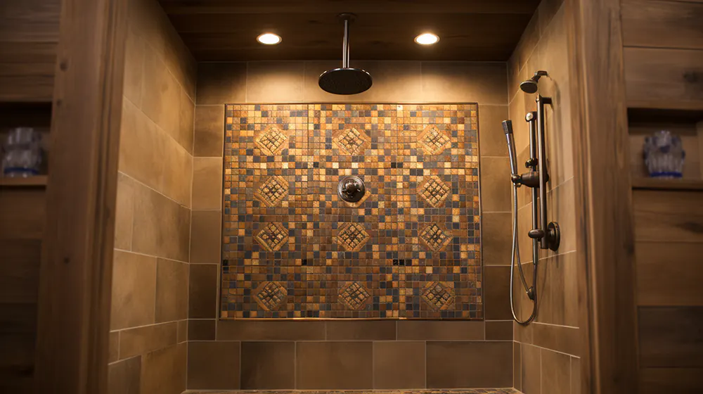 A custom tiled shower