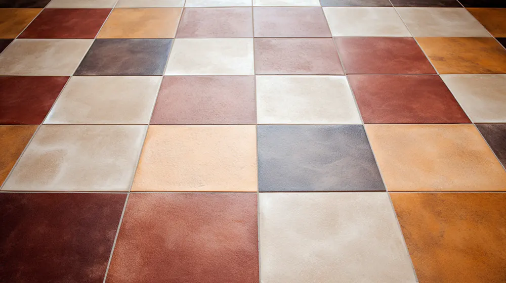 A tile floor