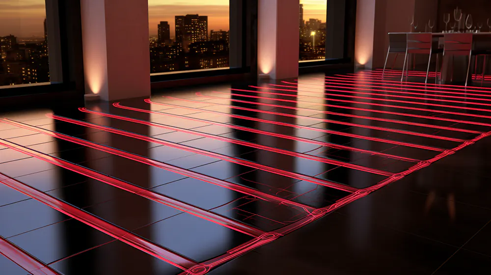 Electronic heated tile floor system