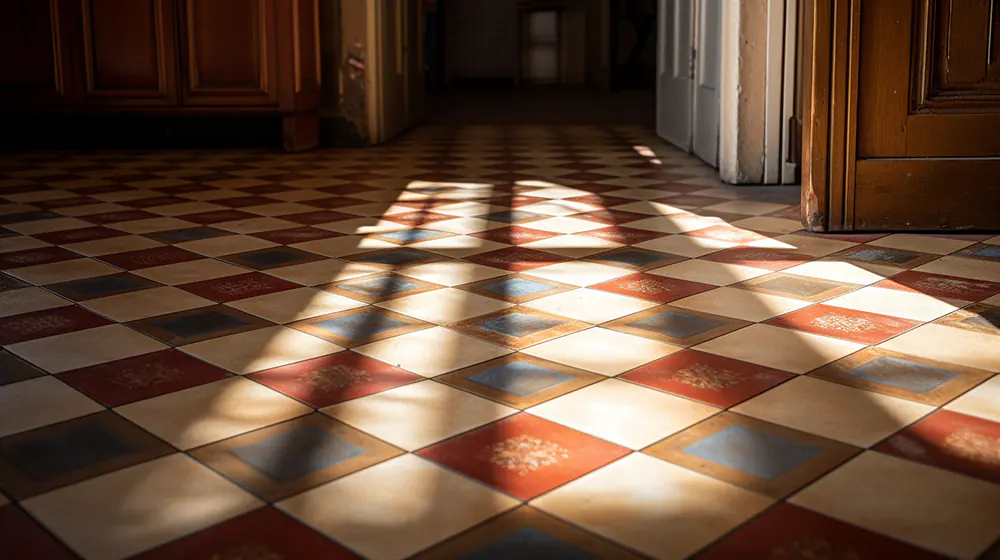A tile floor