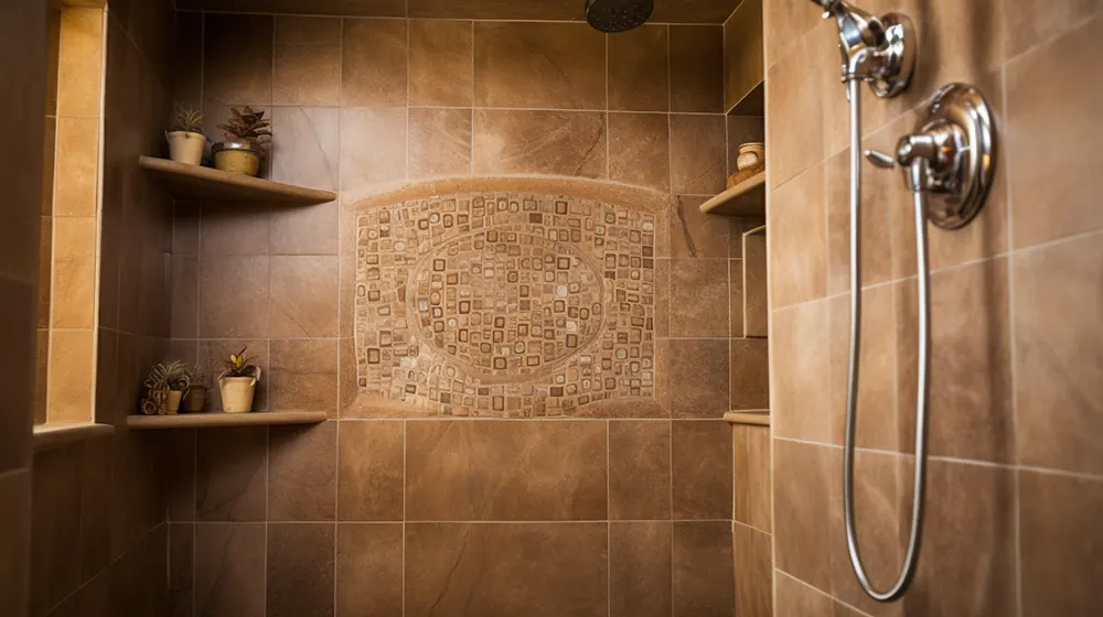 A custom tiled shower