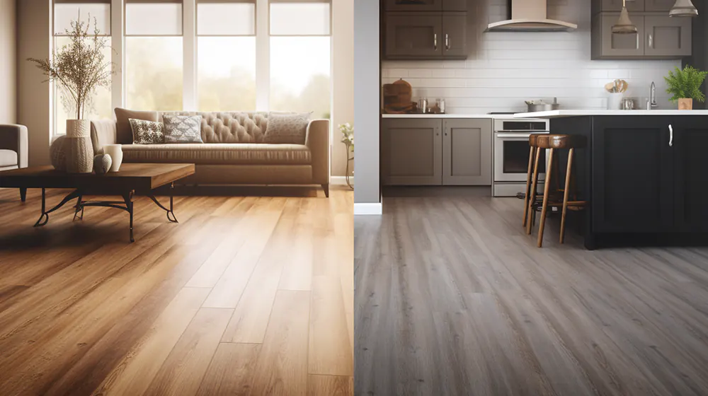 Engineered wood flooring and luxury vinyl plank flooring