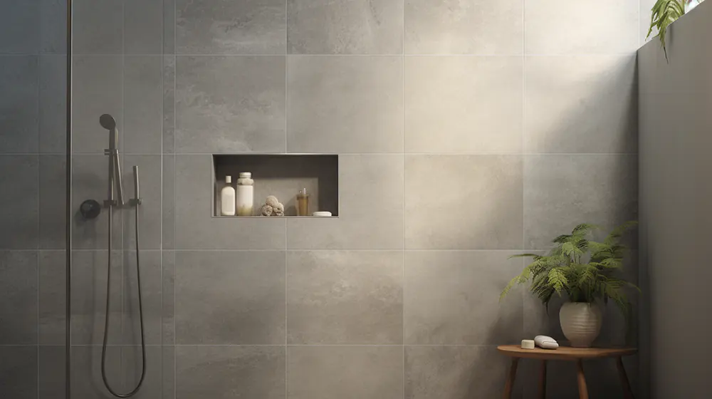 Shower with large tile
