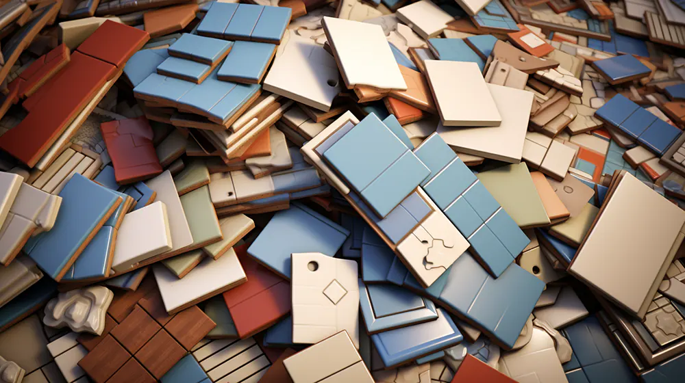 A pile of different types of tile