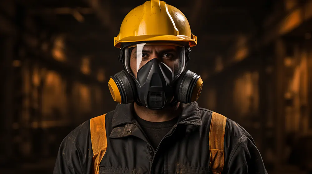 A man wearing his personal protective equipment