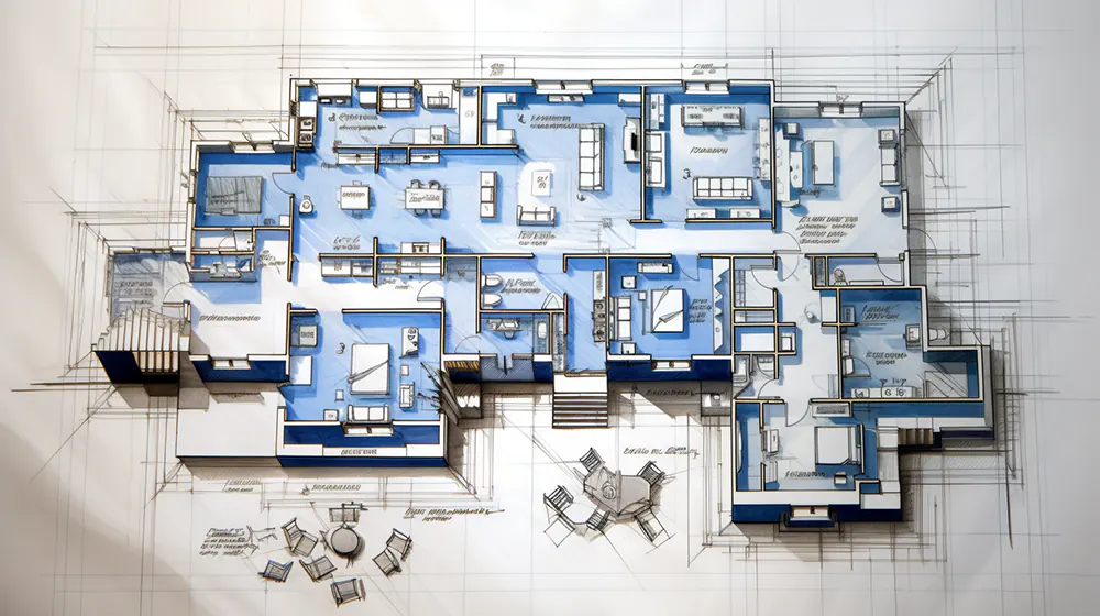 The blueprint of a home